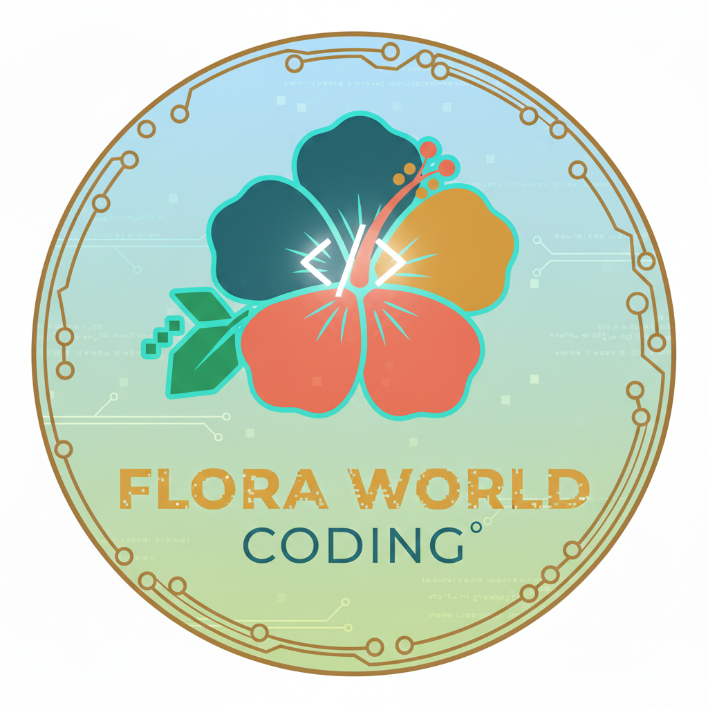 Flora World Coding Logo